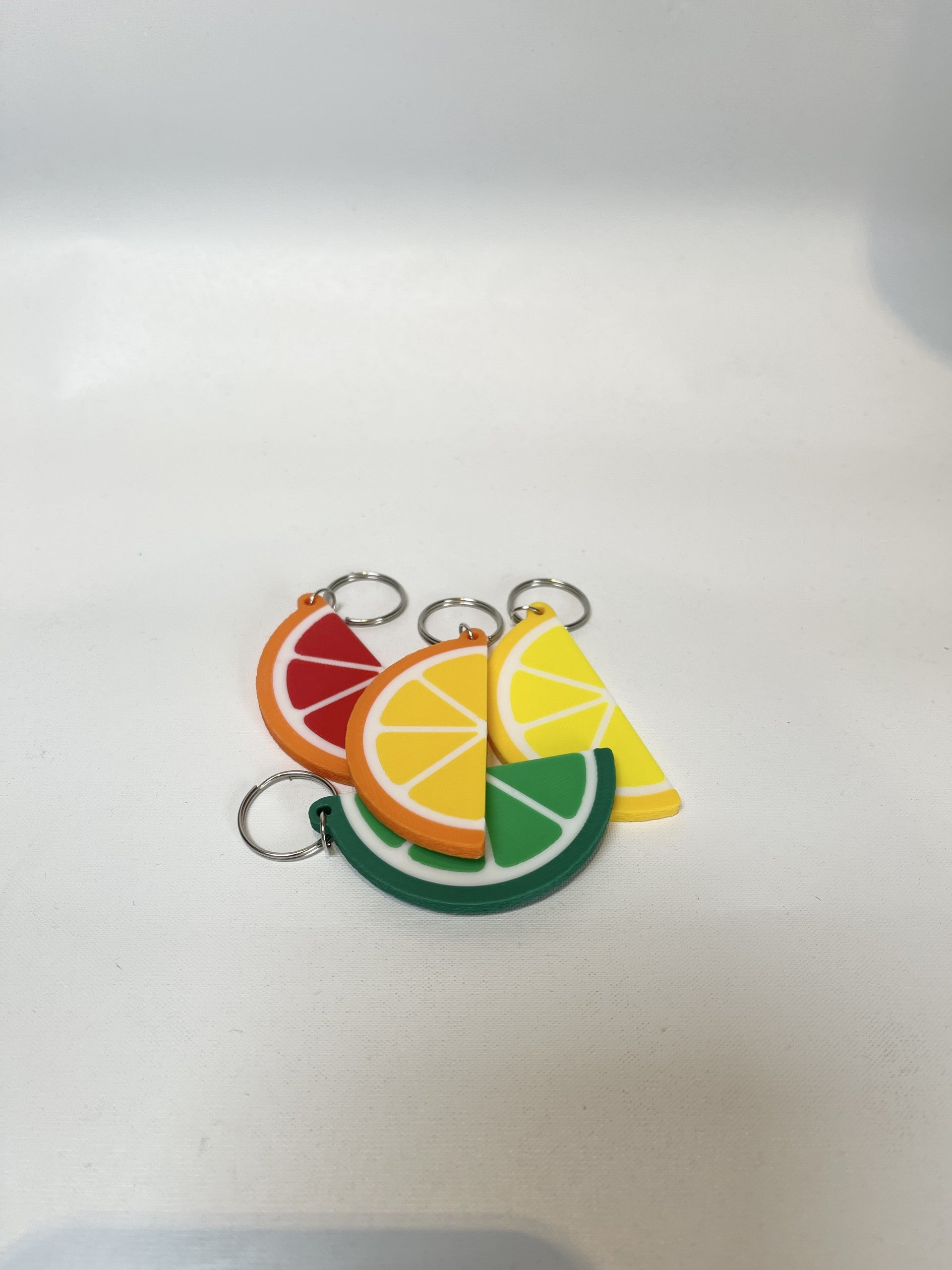 Orange, Lemon, Lime, Grapefruit Slice Keychain, 3D Printed Fruit Charm