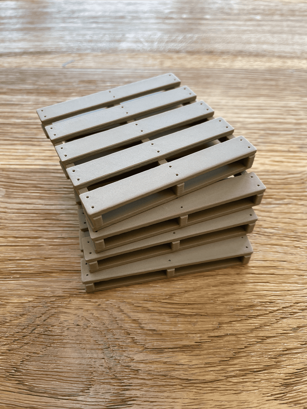 Wooden Pallet Coasters – Set of 4 | 3D Printed, PLA Wood