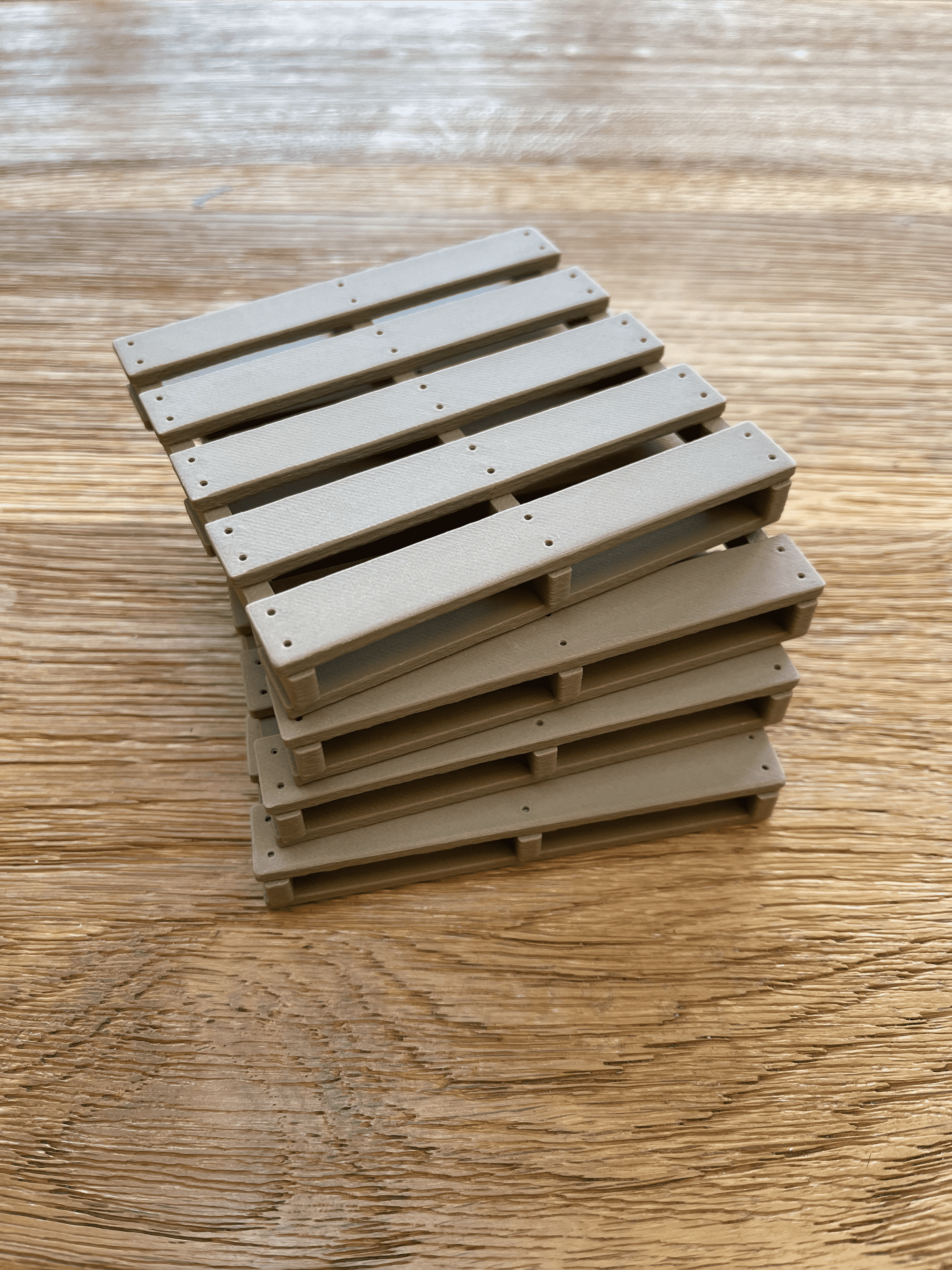 Wooden Pallet Coasters – Set of 4 | 3D Printed, PLA Wood