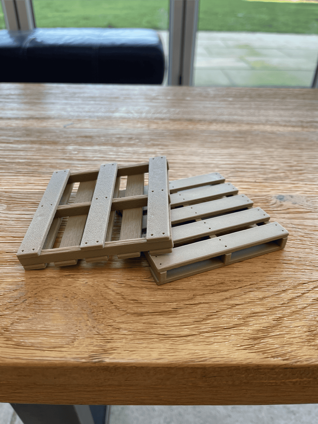 Wooden Pallet Coasters – Set of 4 | 3D Printed, PLA Wood